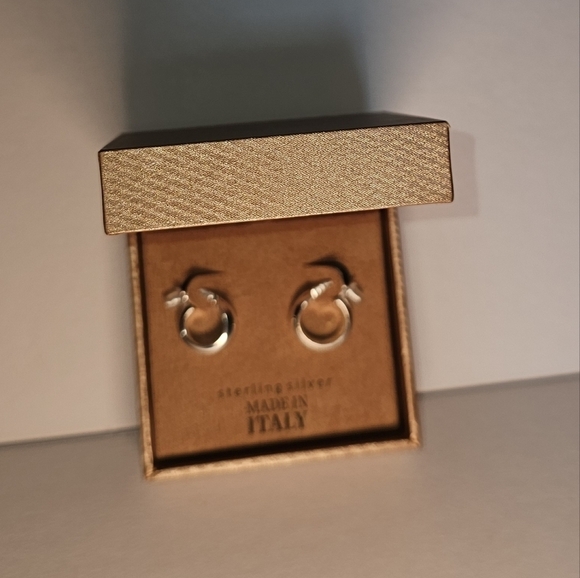 Sterling Silver Huggie earrings - Picture 2 of 5